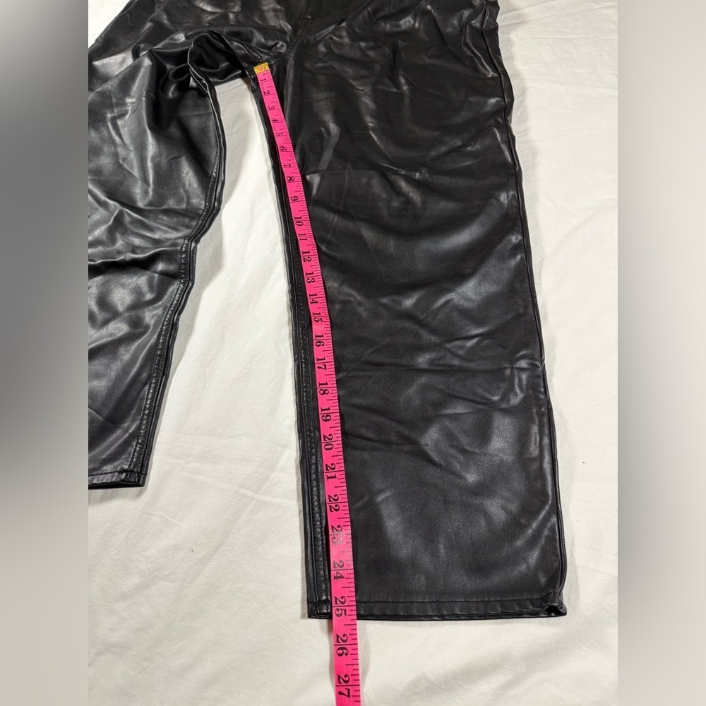 Abercrombie & Fitch Ankle Skinny Ultra High Rise Faux Leather Black Pants 33 - Picture 10 of 11